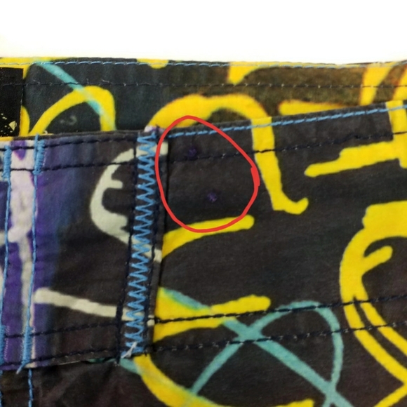 VTG Desigual Multicolor Graffiti Print Mesh Lined Long Length Swim Trunk Mens XL - Picture 13 of 16